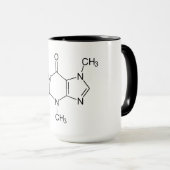カフェイン分子化学コーヒー原子 マグカップ (正面右)
