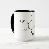 カフェイン分子化学コーヒー原子 マグカップ (正面左)