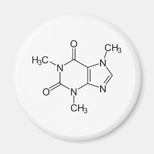 カフェイン分子化学コーヒー原子 マグネット