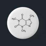 カフェイン分子化学コーヒー原子 缶バッジ<br><div class="desc">カフェイン分子化学コーヒー原子ギフトアイディア。コーヒ素晴らしー愛好家への贈り物、化学先生への贈り物、化学学生への贈り物、素晴らしい科学ギフトアイディア!</div>