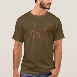 カフェイン分子化学コーヒー愛好家の化学 Tシャツ