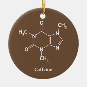 カフェイン分子化学コーヒー愛好家 セラミックオーナメント
