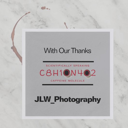 カフェイン分子式促進コーヒー スタンダードカクテルナプキン