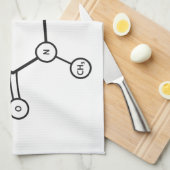 カフェイン分子構造 キッチンタオル (四つ折り)