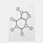 カフェイン分子構造 キッチンタオル (縦)