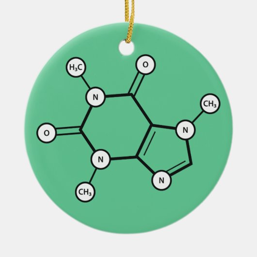 カフェイン分子構造 セラミックオーナメント (正面)