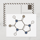 カフェイン分子構造 ポストカード (正面/裏面)