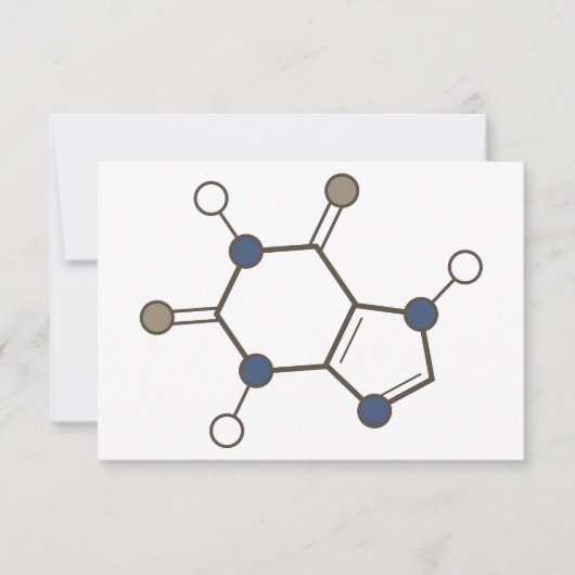 カフェイン分子構造 招待状 (正面)