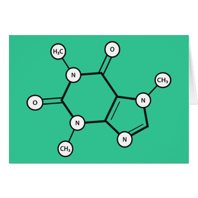 カフェイン分子 (正面横)