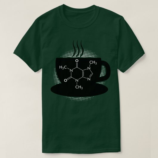 カフェイン分子1 Tシャツ (デザイン正面)