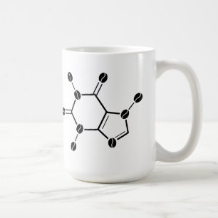 カフェイン分子 コーヒーマグカップ