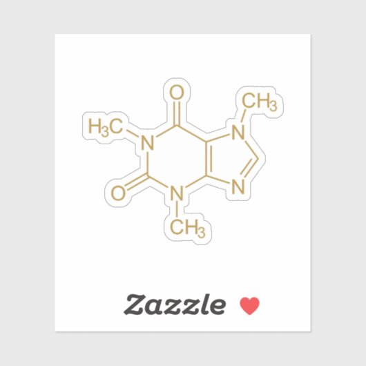 カフェイン分子 シール (シート)