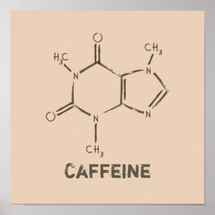 カフェイン分子 ポスター