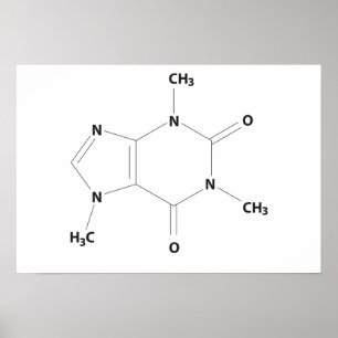 カフェイン分子 ポスター