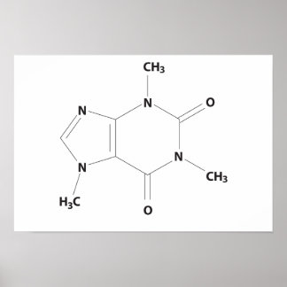 カフェイン分子 ポスター