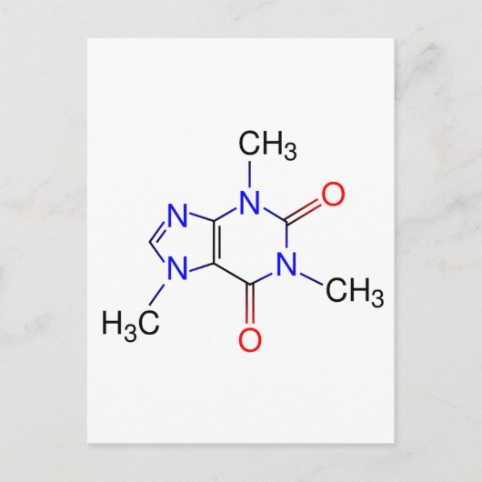 カフェイン分子 ポストカード (正面)