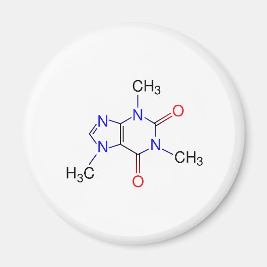 カフェイン分子 マグネット (正面)