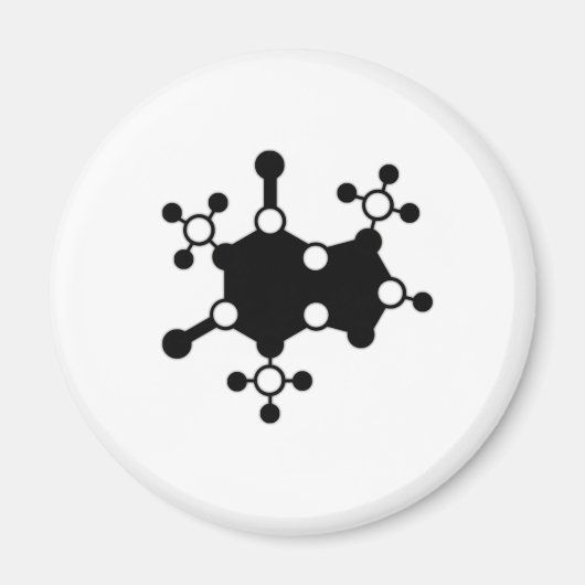 カフェイン分子 マグネット (正面)