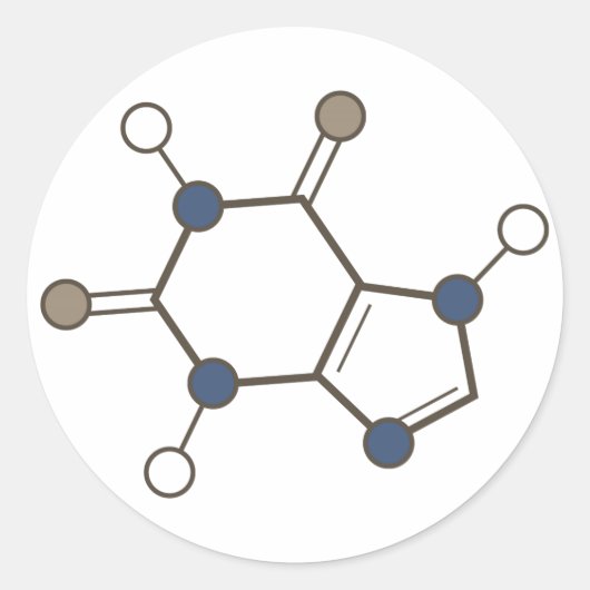 カフェイン分子 ラウンドシール (正面)