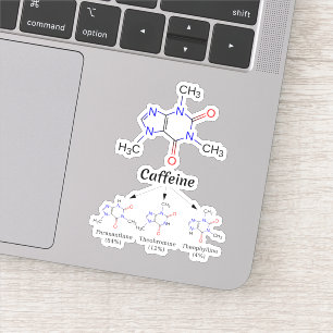 カフェイン分子(化学コーヒー原子)学生 シール