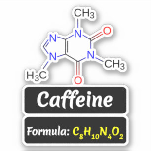 カフェイン分子(化学構造式) シール