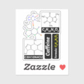 カフェイン分子 (化学 コーヒー) 教育 シール (シート)