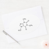 カフェイン分子 楕円形シール (封筒)