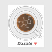 カフェイン分子(構造)コーヒーカップ シール (シート)
