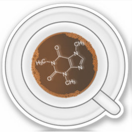 カフェイン分子(構造)コーヒーカップ シール