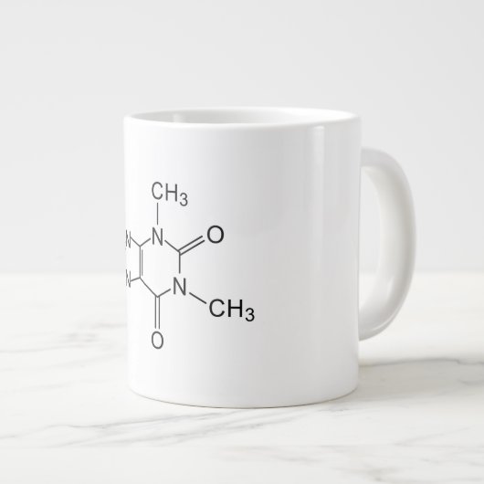 カフェイン化学式コーヒー化学元素 ジャンボコーヒーマグカップ (正面右)