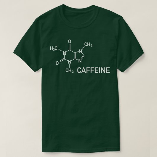 カフェイン化学構造コーヒー Tシャツ (デザイン正面)