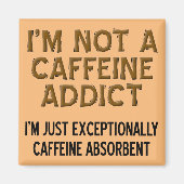 カフェイン吸収コおもしろいーヒー冷蔵庫用マグネット マグネット (正面)