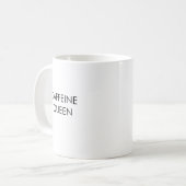 カフェイン女王ミニマルおもしろいリストコーヒーマグ コーヒーマグカップ (正面左)
