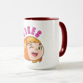 「カフェイン女王：一日を殺し、ティムで一口飲む マグカップ (正面右)