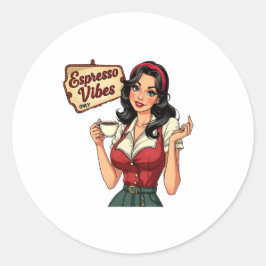 カフェイン女王：sip、Slay、Repeat ラウンドシール