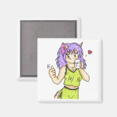 カフェイン子猫磁石 マグネット (正面/裏面)