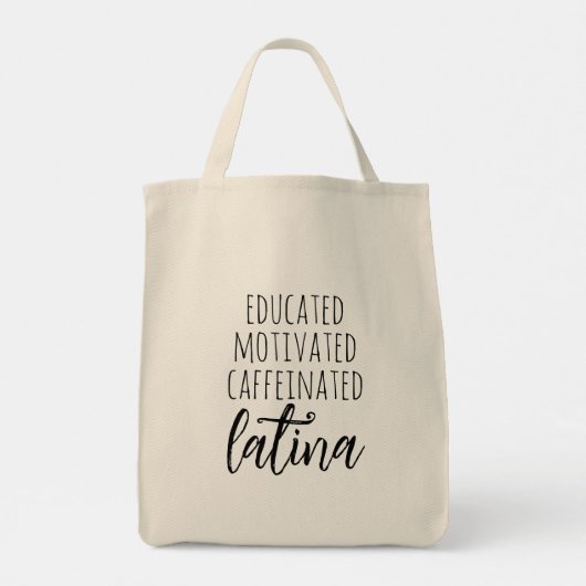 カフェイン意欲を起こインラテンアメリカ系女性引用文 トートバッグ (裏面)