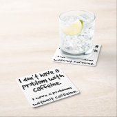 カフェイン愛好家 スクエアペーパーコースター (インサイチュ)