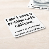 カフェイン愛好家 スクエアペーパーコースター (アングル)