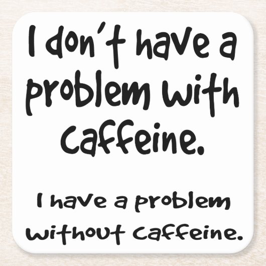 カフェイン愛好家 スクエアペーパーコースター (正面)