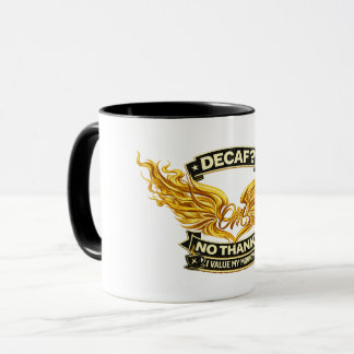カフェイン抜きは嫌だマグカップ | 面白いカフェイン抜きコーヒーへの反対ギフト マグカップ