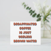 カフェイン抜きコーヒクールーおもしろいヴィンテージレトロユーモア ポストカード (スタンド正面)