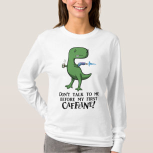 カフェイン無し、社交術無し! (大人、女性) Tシャツ