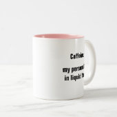 カフェイン私の個性の液体型枠コーヒー ツートーンマグカップ (正面右)