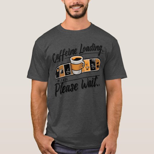 カフェイン読み込み中 お待ちください 少年 Tシャツ (正面)