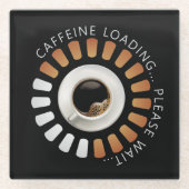 カフェイン読み込み中 ガラスコースター (正面)