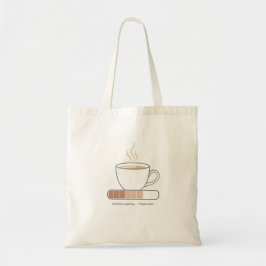 カフェイン読み込み中 - シンプルでおもしろいコーヒーラインアート トートバッグ