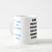 カフェイン警告ムード コーヒーマグカップ (正面左)