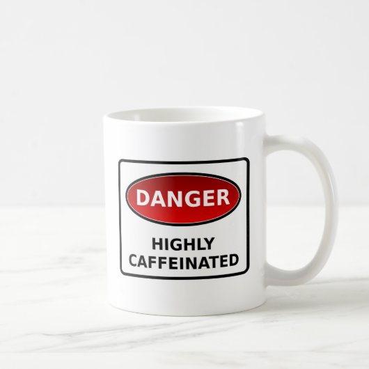 カフェイン警告標識 コーヒーマグカップ (右)
