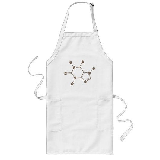 カフェイン豆分子 ロングエプロン (正面)